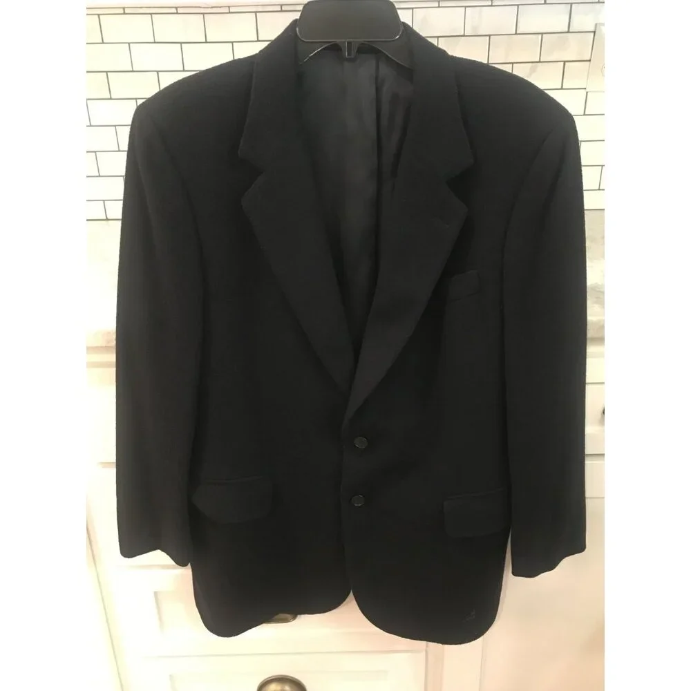 English Manor Blazer Mens 42 Black Wool Blend Sport Coat Classic Made‎ Hungary